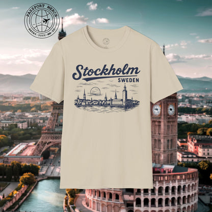 Monochrome Dreams of Stockholm, Sweden T-Shirt