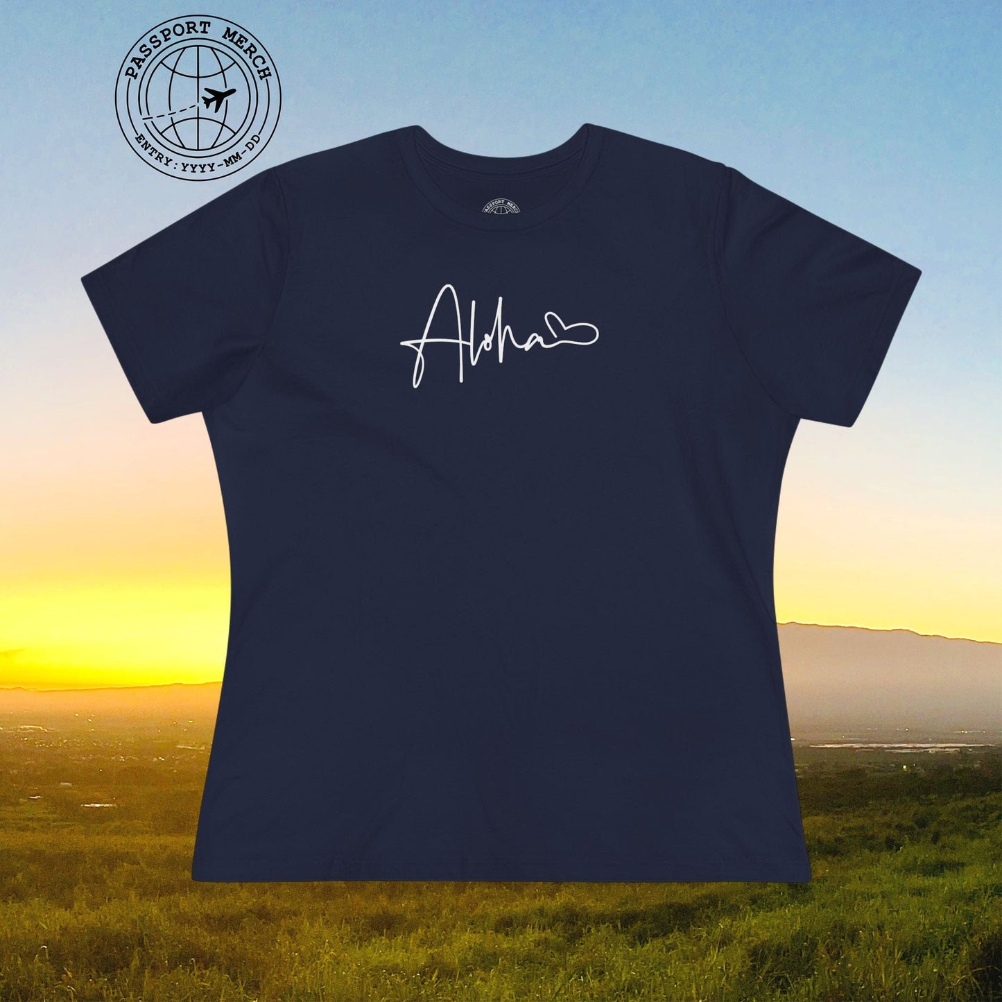 Aloha Heart Signature, Hawaii, Womens Fit T-Shirt