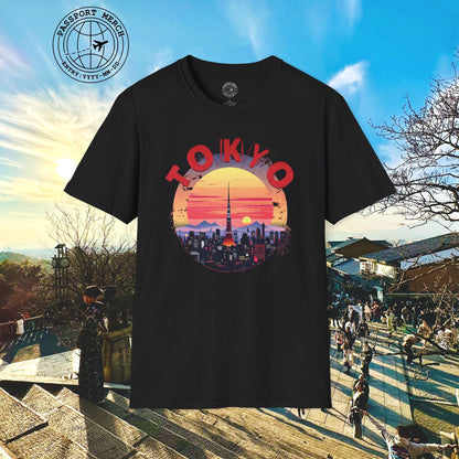 Retro Tokyo Tower Sunset, Japan T-Shirt