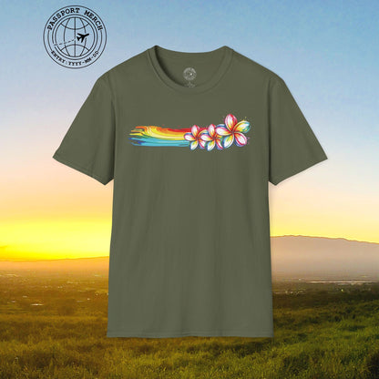 Neon Art Plumeria Rainbow, Hawaii T-Shirt
