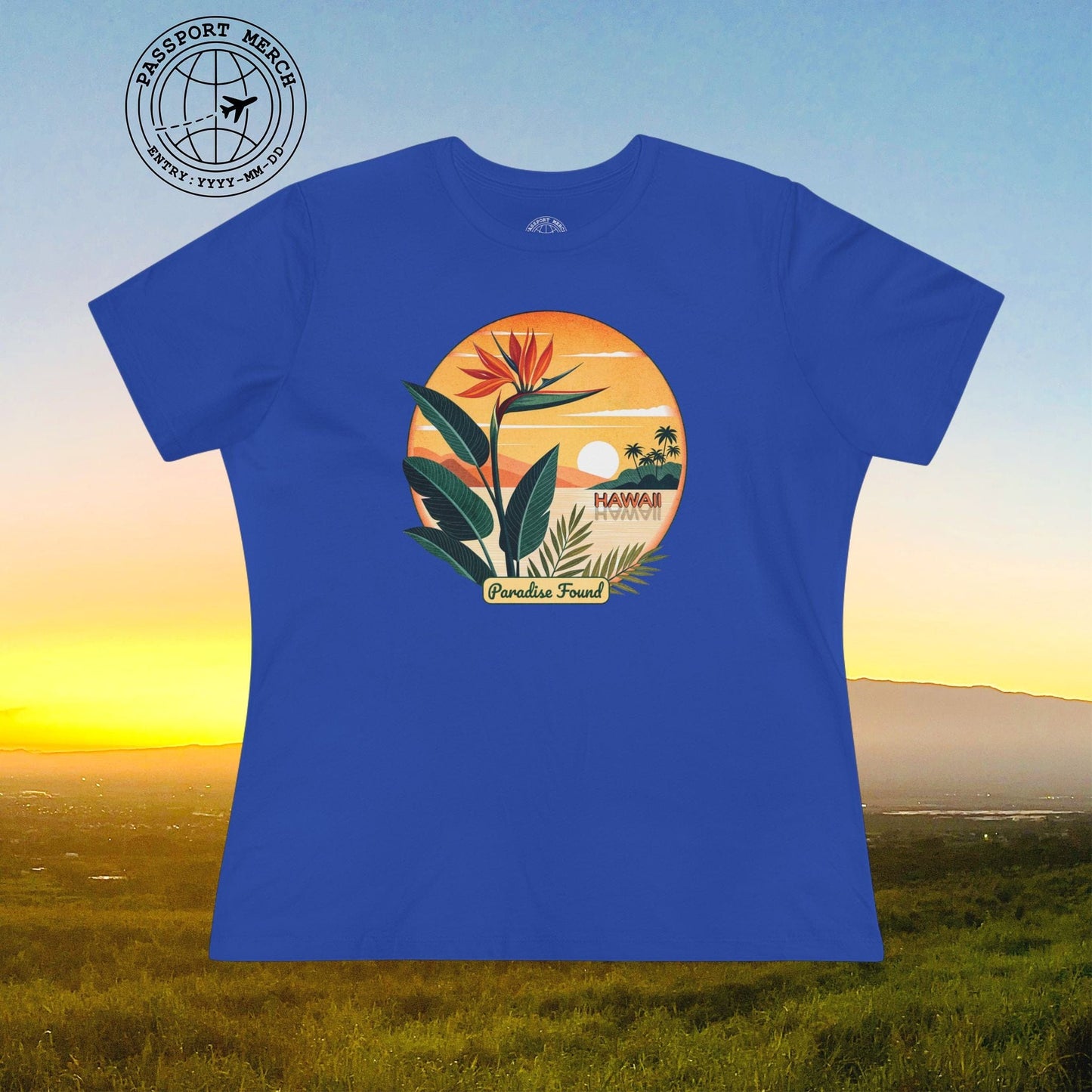 Retro (Bird of) Paradise Found, Hawaii, Womens Fit T-Shirt