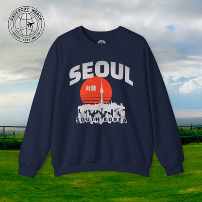 Seoul Retro Vintage Sunset, Korea Crewneck