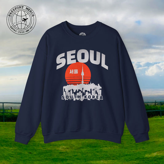 Seoul Retro Vintage Sunset, Korea Crewneck