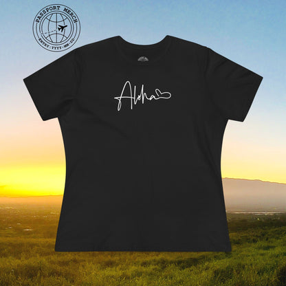 Aloha Heart Signature, Hawaii, Womens Fit T-Shirt