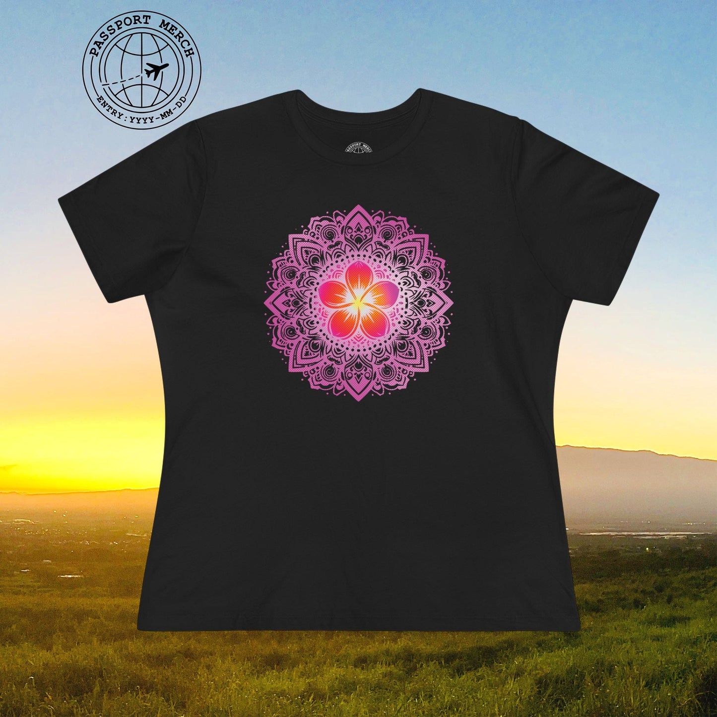 Hawaiian Plumeria Mandala, Womens Fit T-Shirt