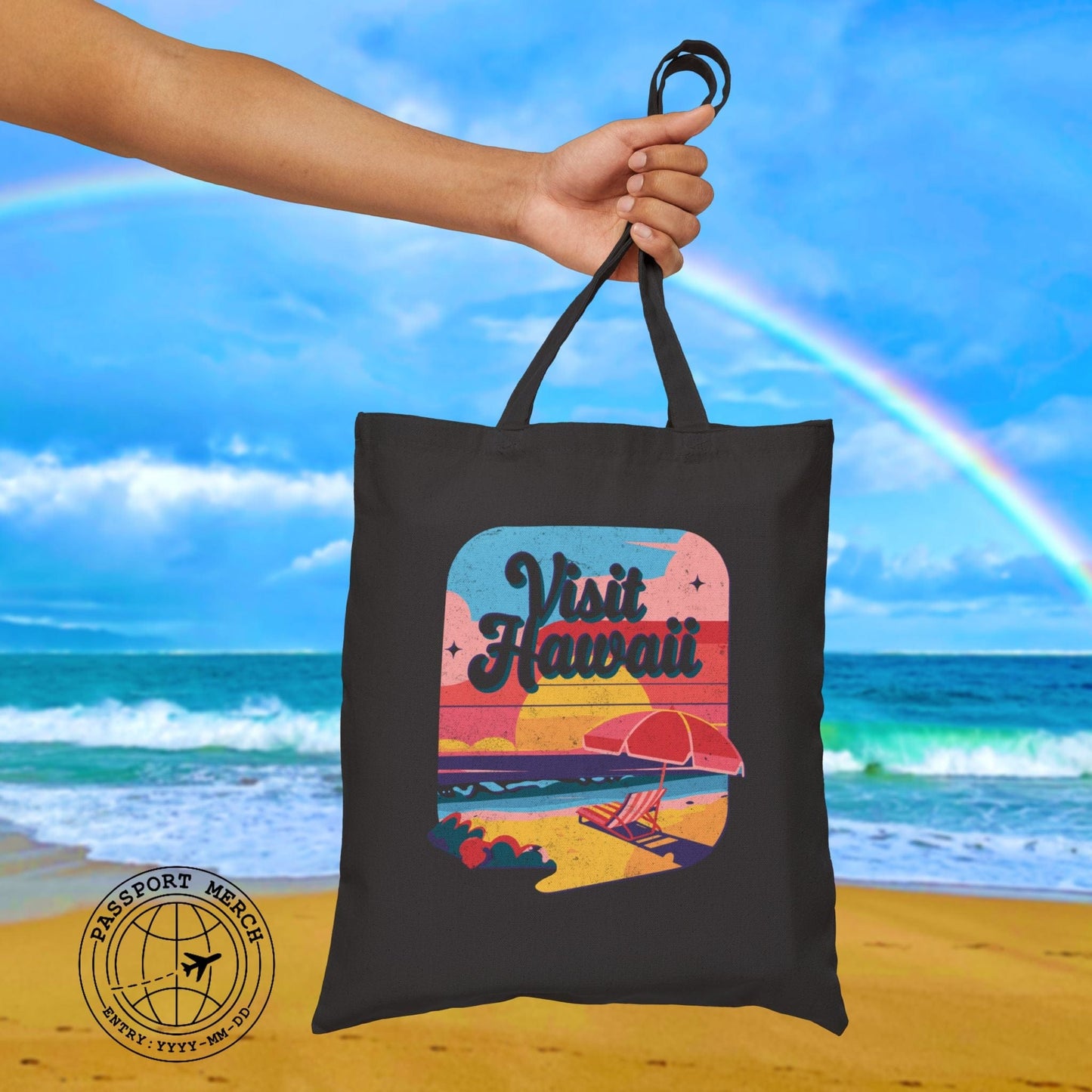 Retro Visit Hawaii Tote Bag