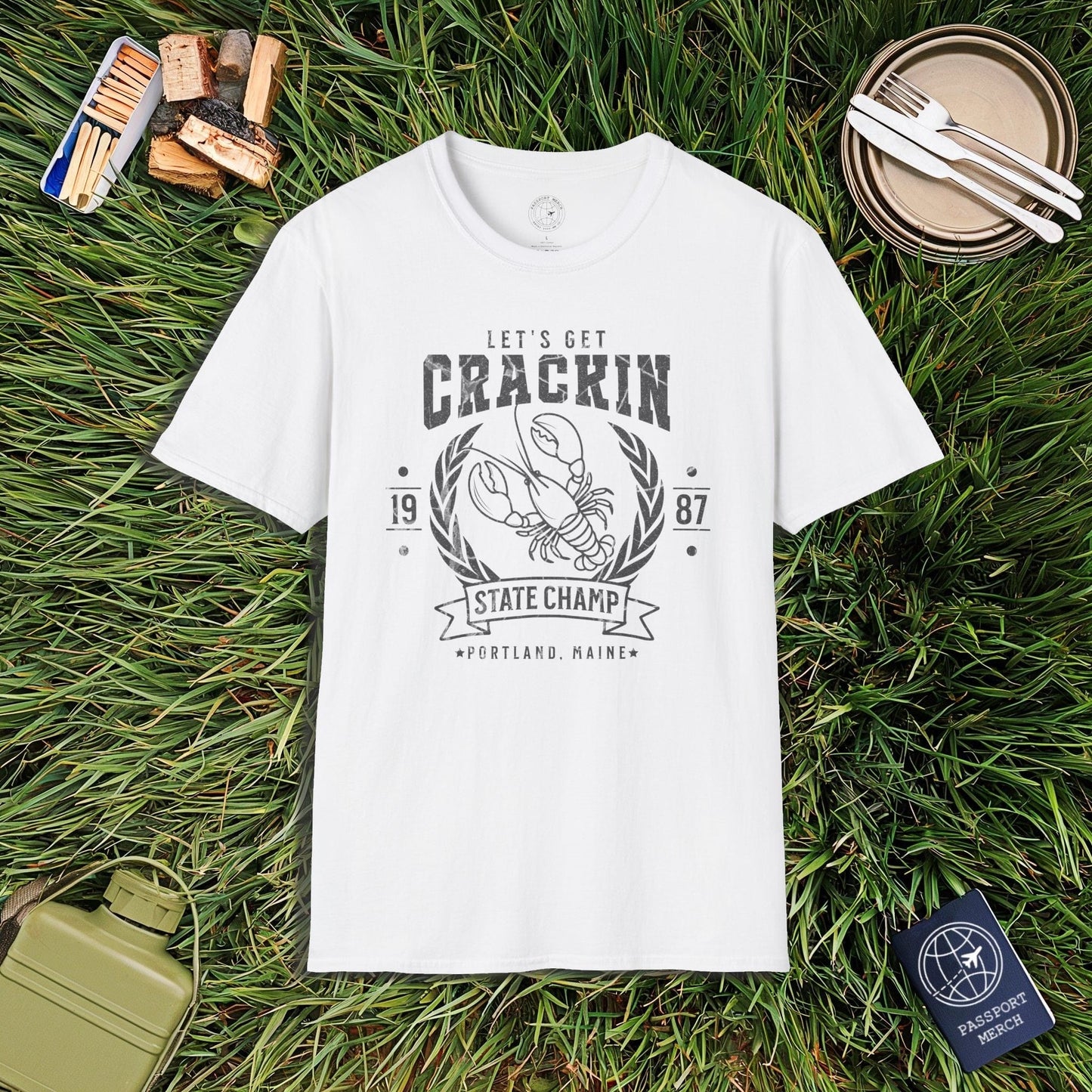 Let's Get Crackin Lobster State Champ, Maine T-Shirt