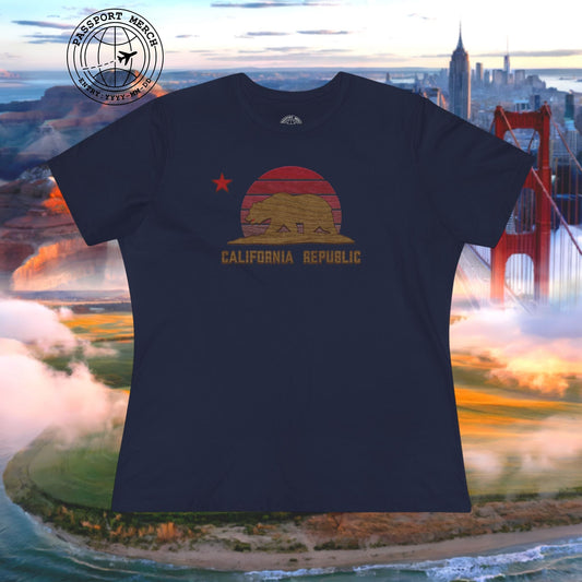 Woodworked Flag of California, Womens Fit T-Shirt