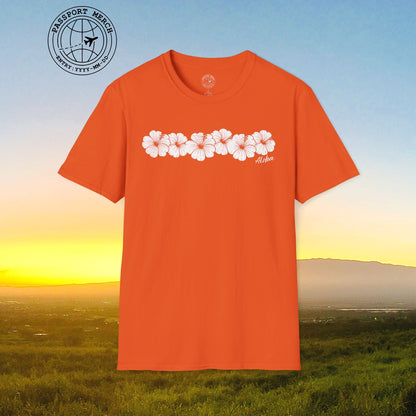 Monochrome Hibiscus, Hawaii T-Shirt