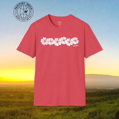 Monochrome Hibiscus, Hawaii T-Shirt