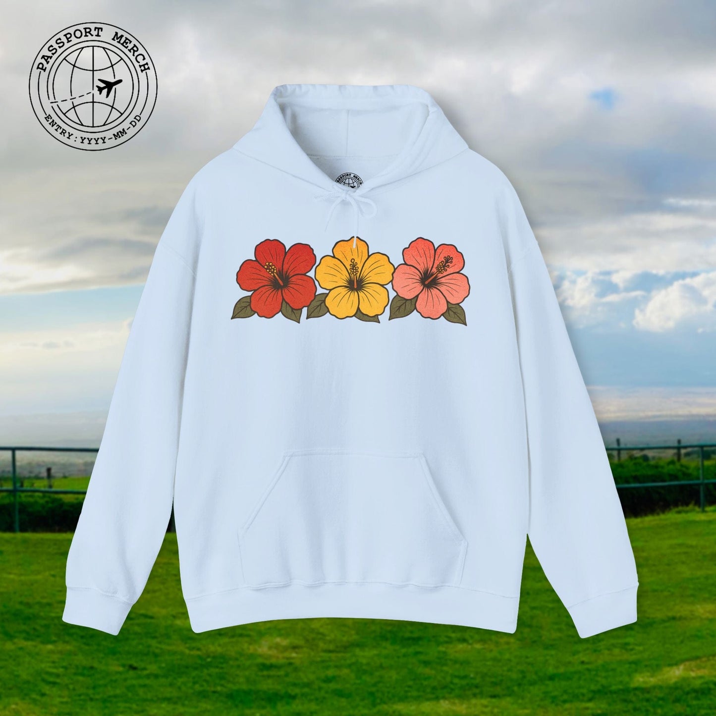 Three Vintage Hibiscus, Hawaii Hoodie