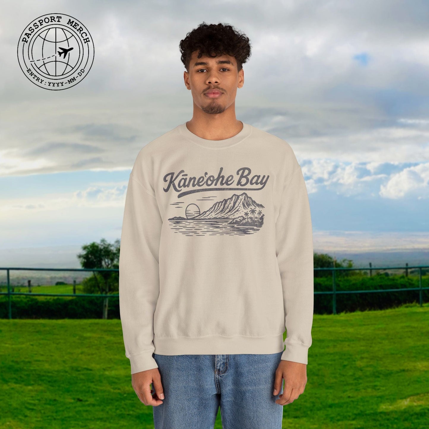 Kaneohe Bay Vintage Monochrome, Hawaii Crewneck