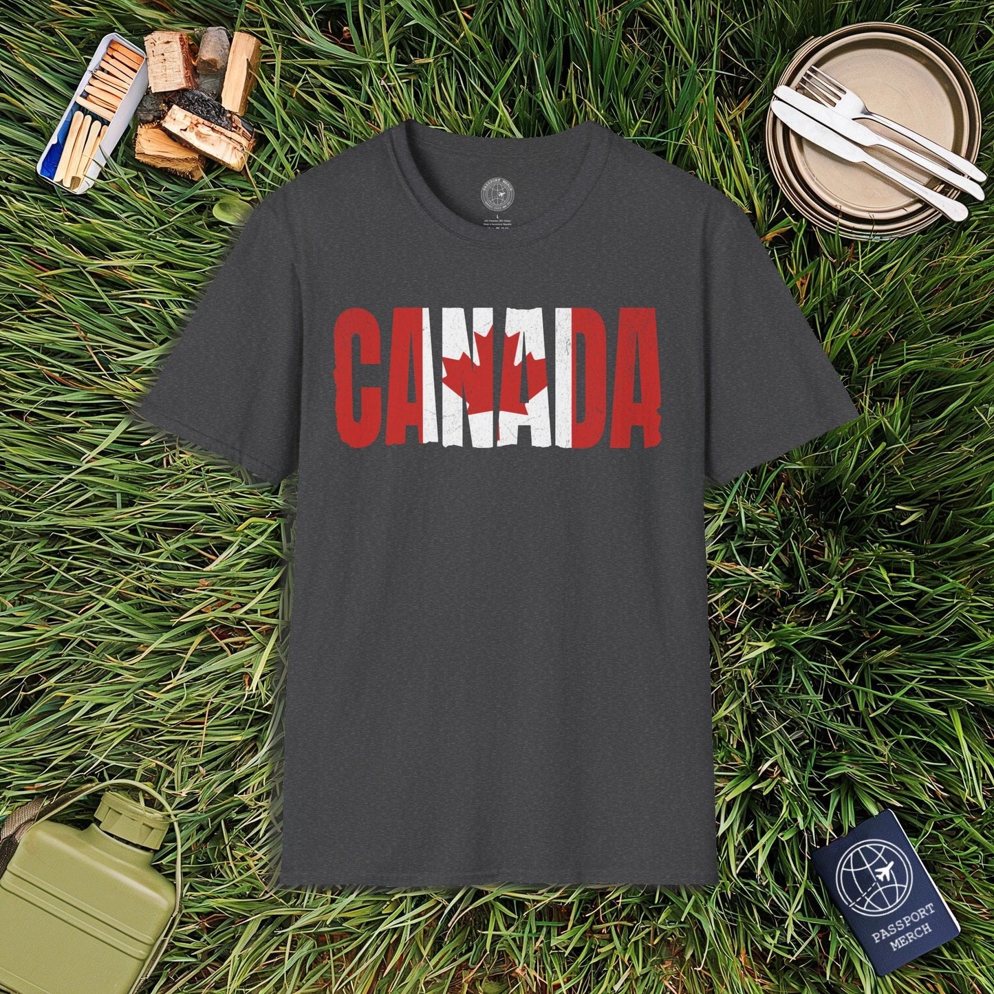 Vintage Canada Patriotism Letter Flag T-Shirt