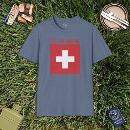 Yes, I'm Square, Switzerland Flag T-Shirt