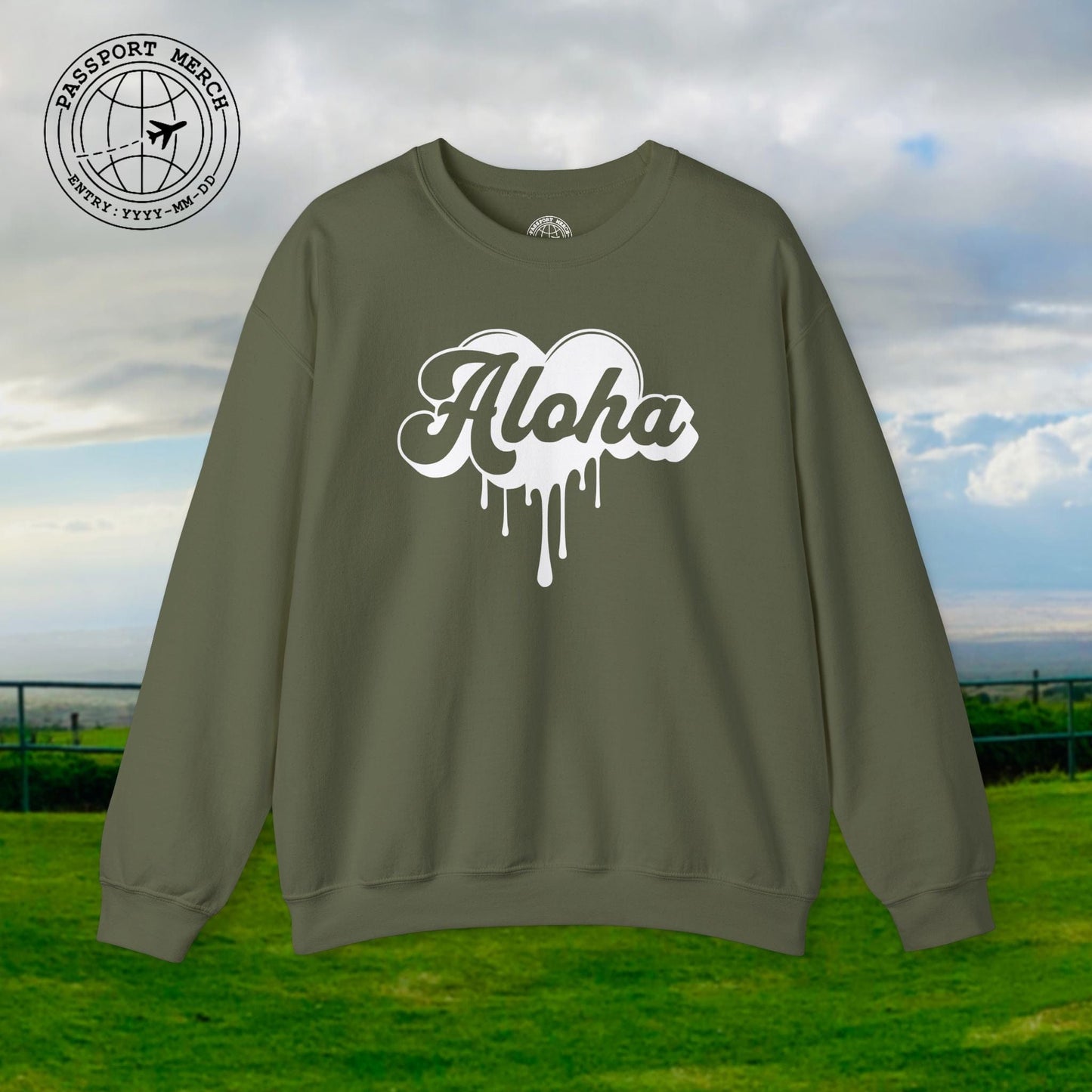 Aloha Melting Heart, Hawaii Crewneck