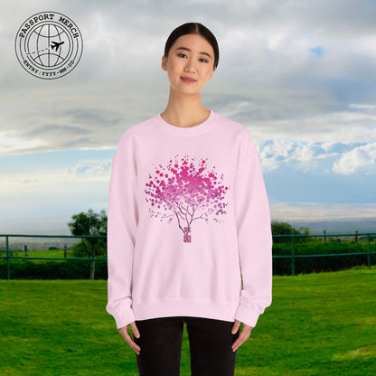 Cherry Blossoms Growing from Peace Japan Crewneck
