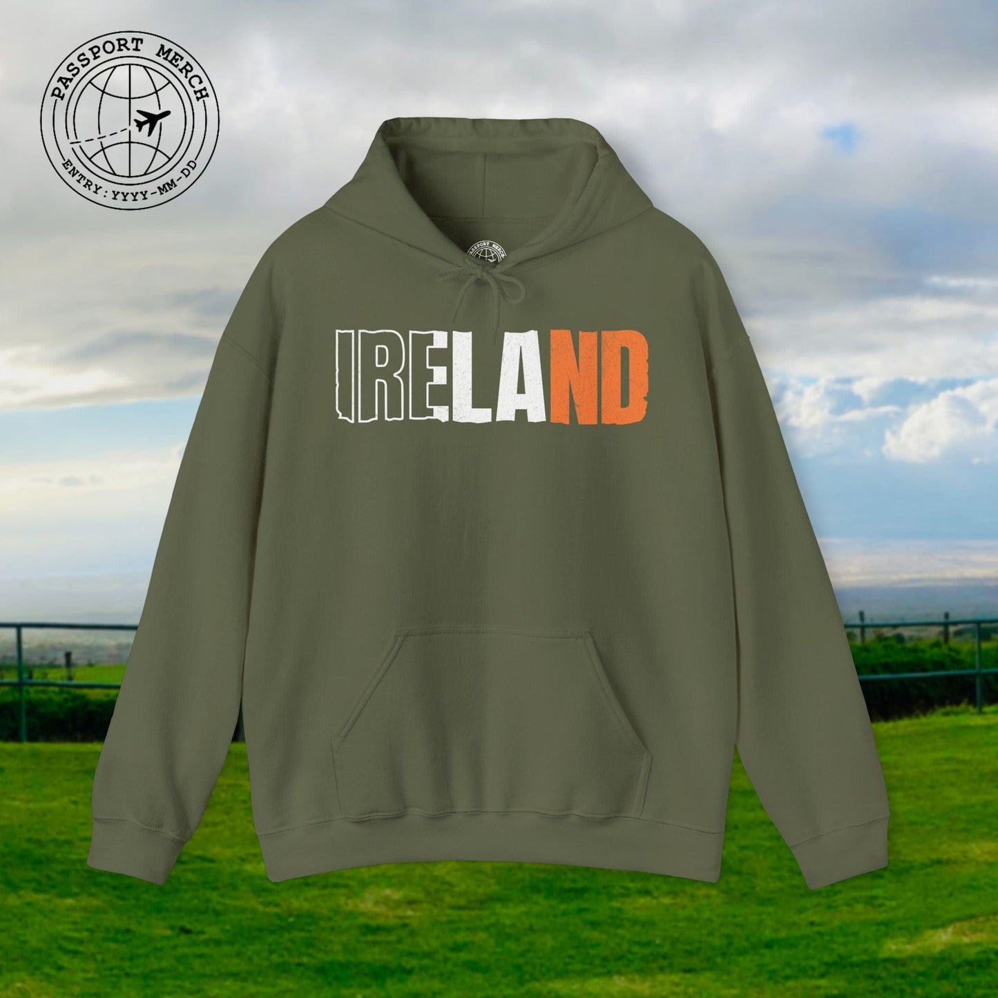 Vintage Ireland Patriotism Letter Flag Hoodie