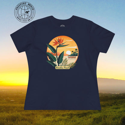 Retro (Bird of) Paradise Found, Hawaii, Womens Fit T-Shirt
