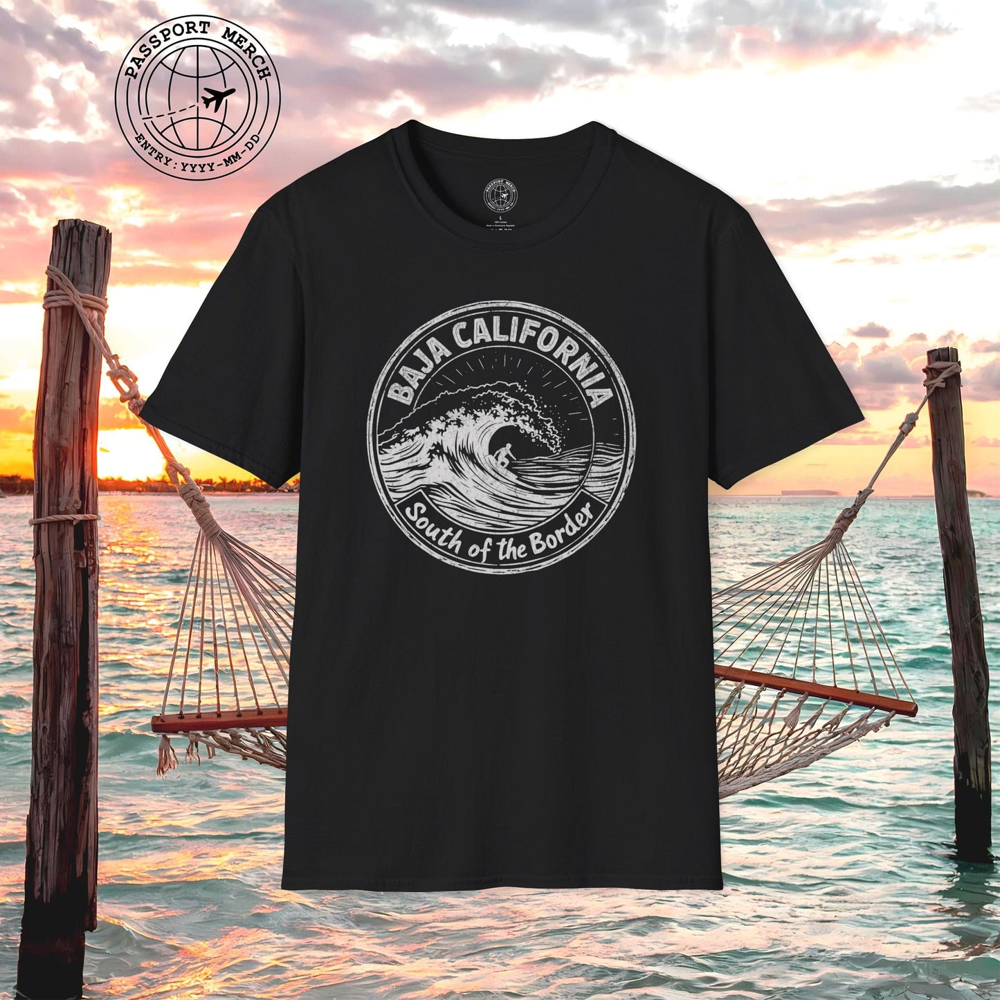 Surf South of the Border, Baja California, Mexico T-Shirt