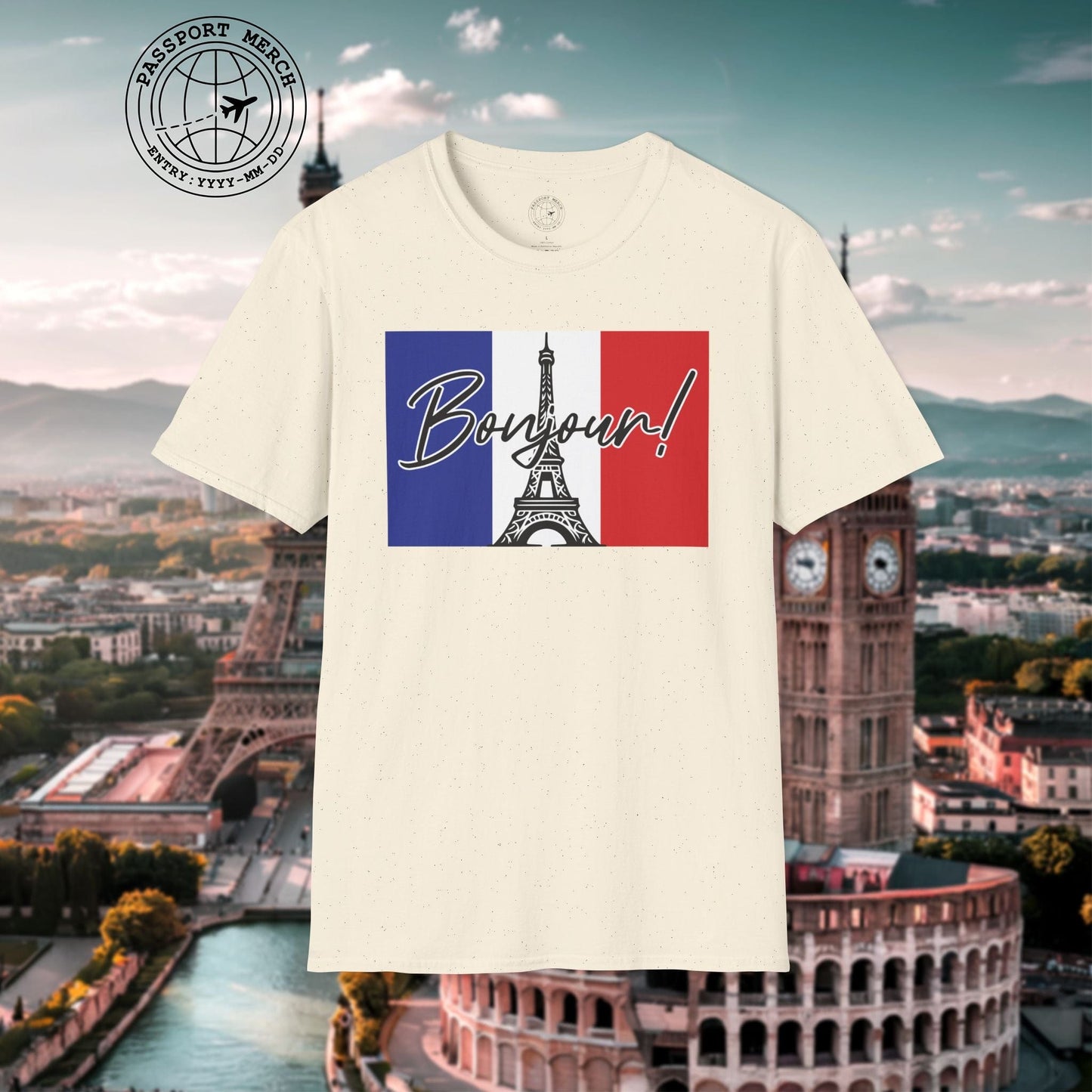 Bonjour Eiffel Tower Paris France T-Shirt