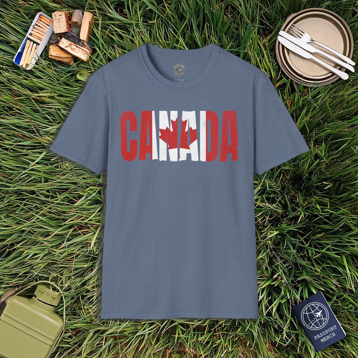 Vintage Canada Patriotism Letter Flag T-Shirt