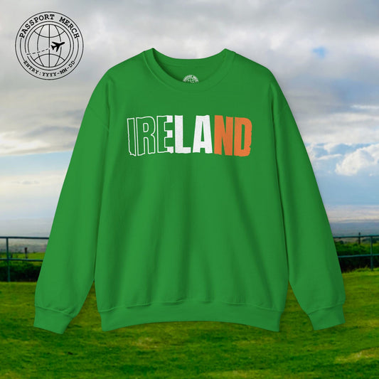 Vintage Ireland Patriotism Letter Flag Crewneck