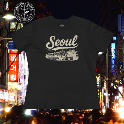Monochrome Dreams of Seoul Korea, Womens Fit T-Shirt