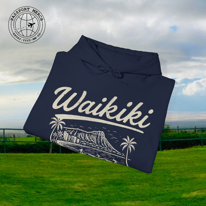 Monochrome Dreams of Waikiki, Hawaii Hoodie