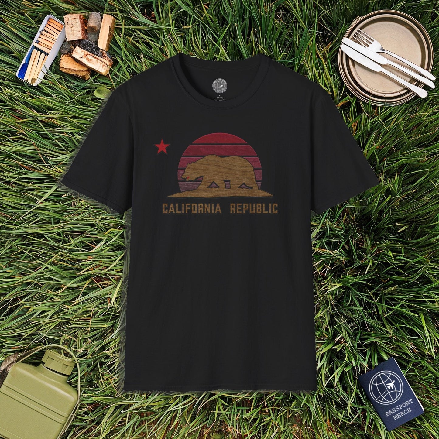 Woodworked Flag of California T-Shirt