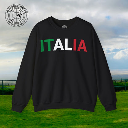Italia Patriotism Italy Letter Flag Crewneck