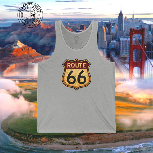 Signs of Wanderlust, Vintage Route 66, USA Tank Top