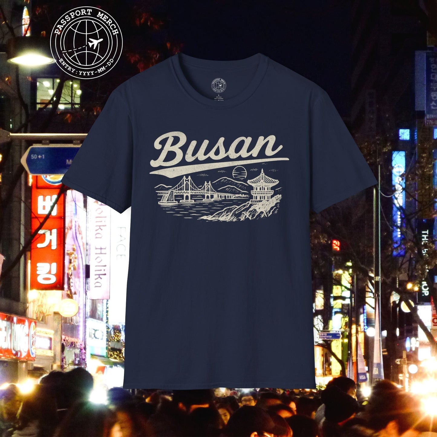 Monochrome Dreams of Busan Korea T-Shirt