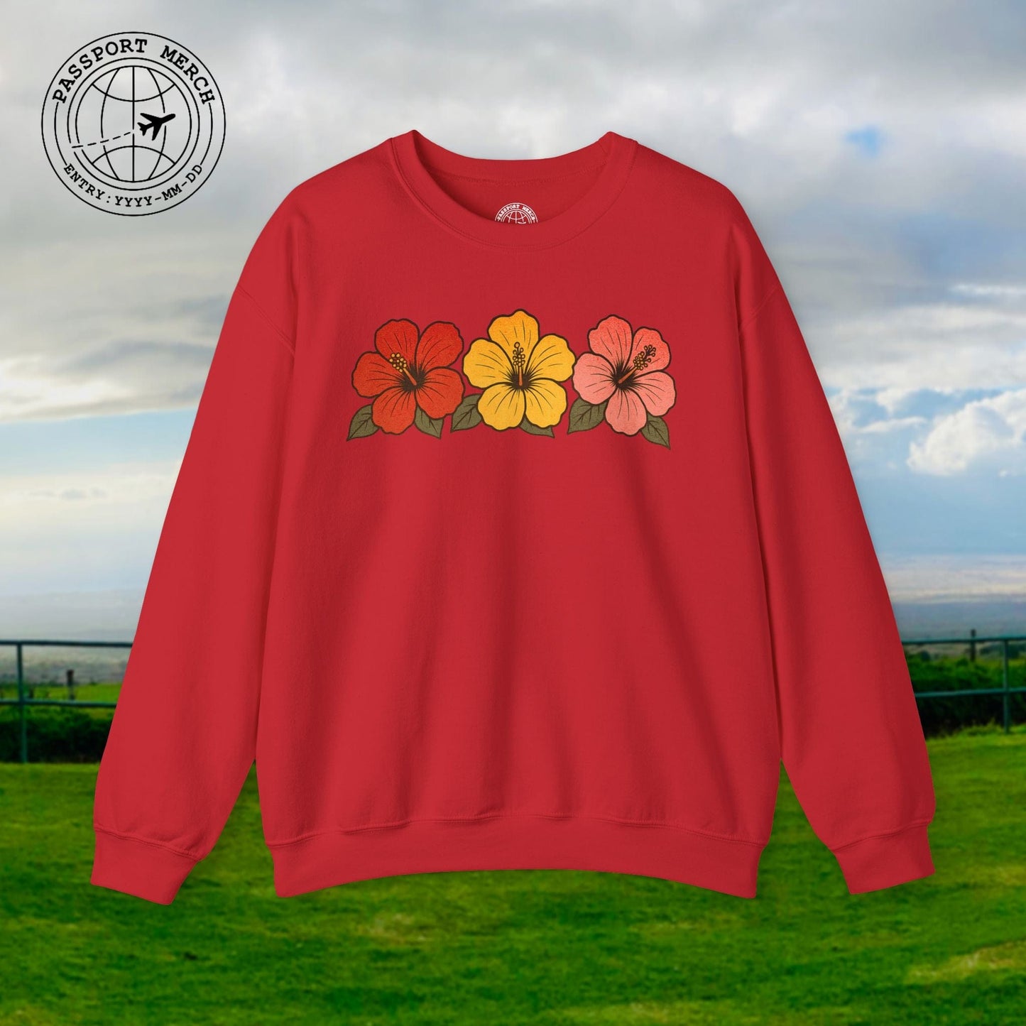 Three Vintage Hibiscus, Hawaii Crewneck