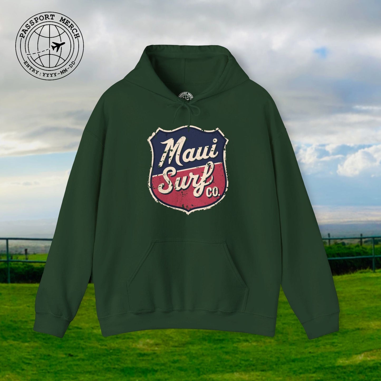 Vintage Maui Surf Co. Shield Hawaii Hoodie