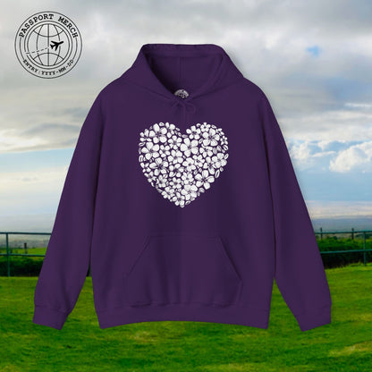 Valentine's Hawaiian Plumeria Heart Hoodie