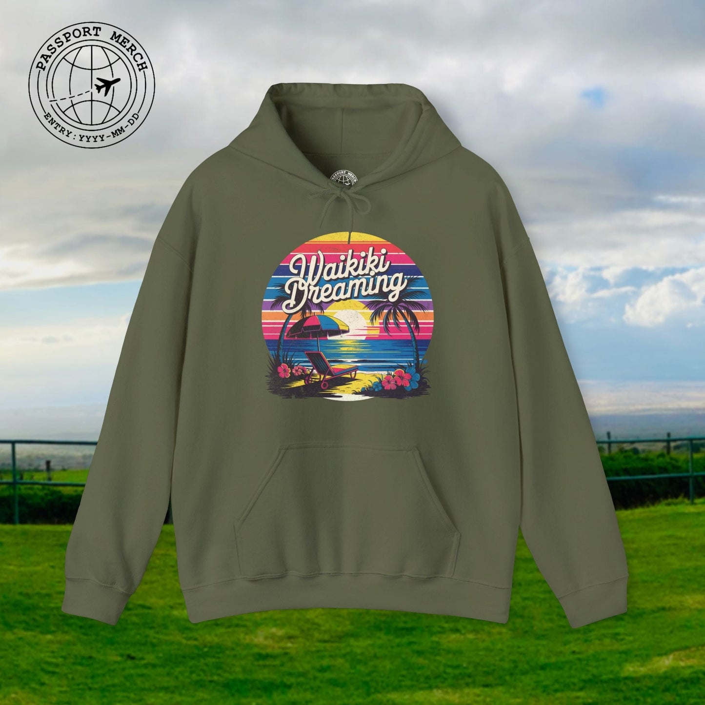 Retro Waikiki Dreaming, Hawaii Hoodie