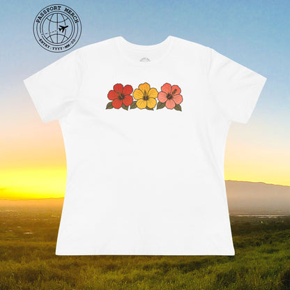 Three Vintage Hibiscus, Hawaii, Womens Fit T-Shirt