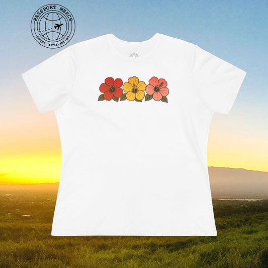 Three Vintage Hibiscus, Hawaii, Womens Fit T-Shirt