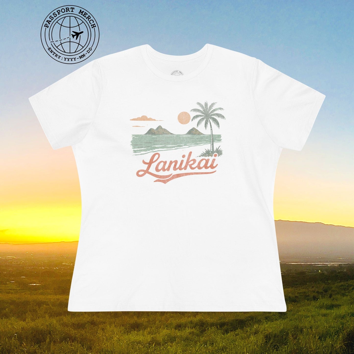 Vintage Lanikai, Oahu, Hawaii, Womens Fit T-Shirt