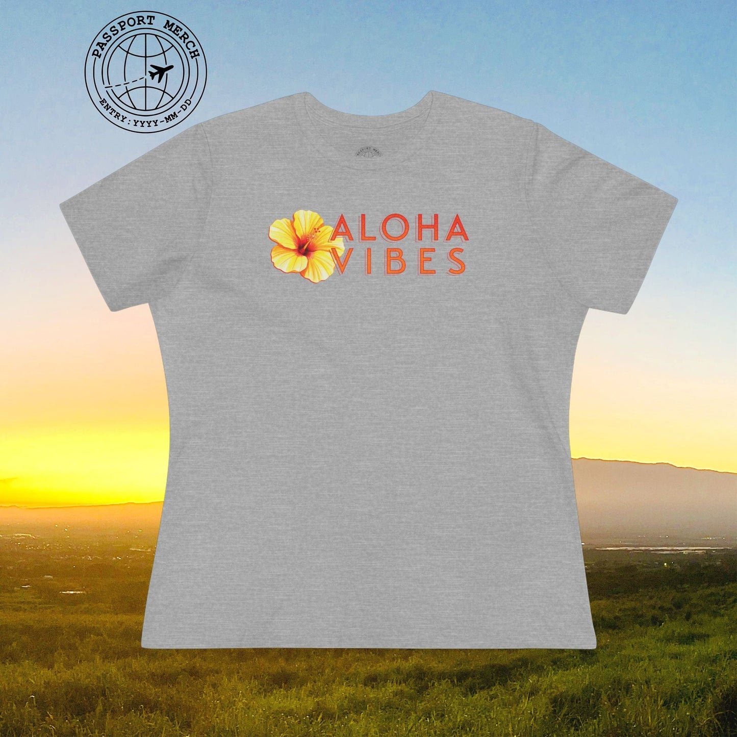 Sun-Kissed Hibiscus Aloha Vibes, Hawaii, Womens Fit T-Shirt