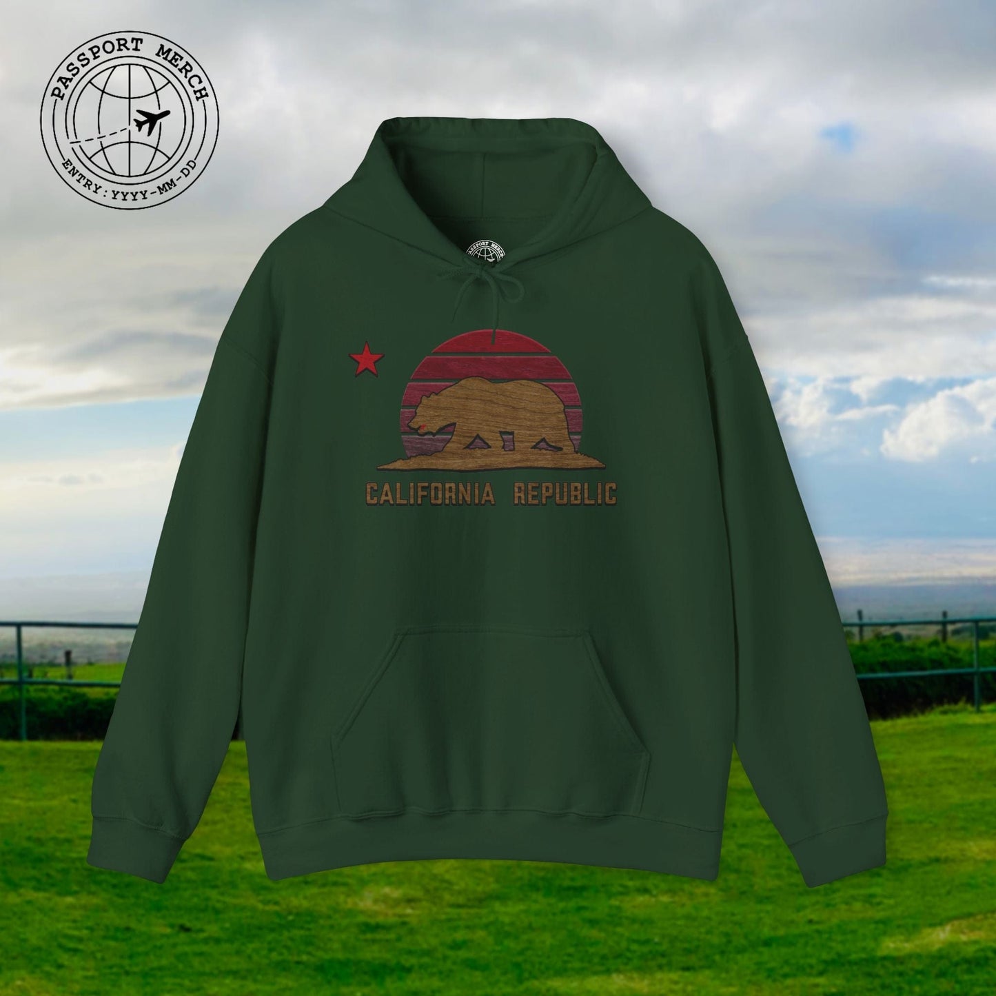 Woodworked Flag of California Hoodie