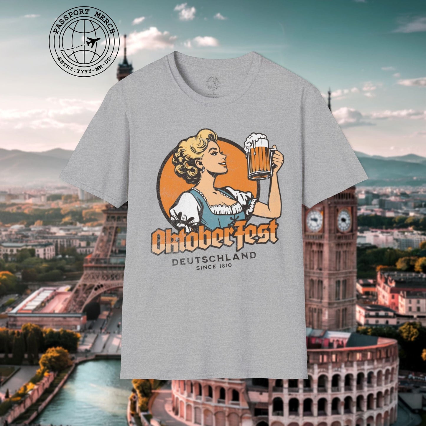 Vintage Oktoberfest Beer Maiden, Germany T-Shirt