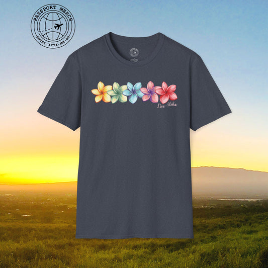 Five Vibrant Plumerias, Hawaii T-Shirt