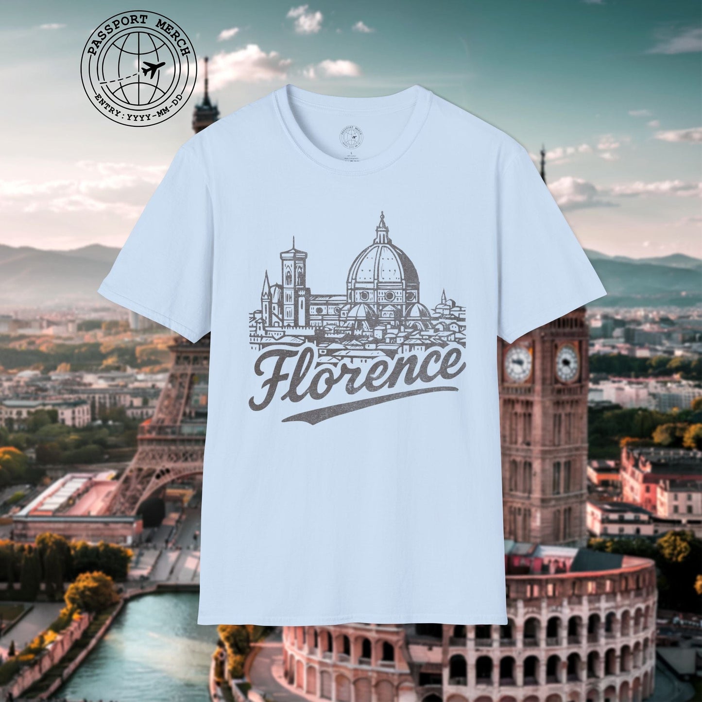 Monochrome Dreams of Florence, Italy T-Shirt