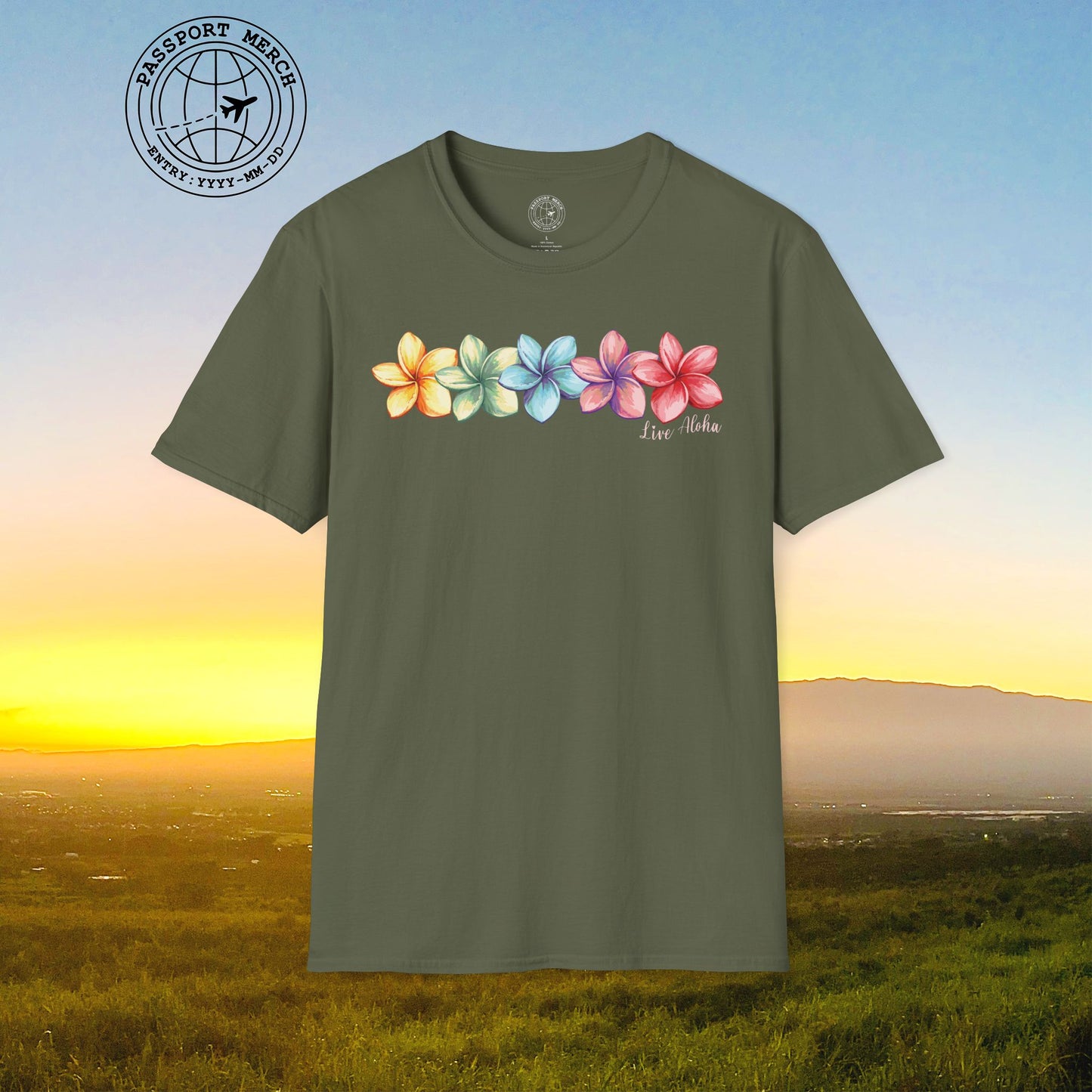 Five Vibrant Plumerias, Hawaii T-Shirt
