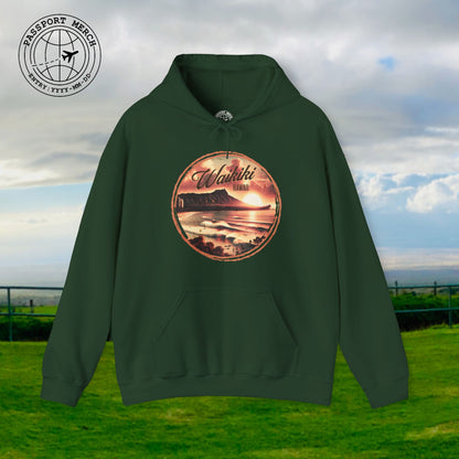 Vintage Nostalgia, Waikiki, Hawaii Hoodie