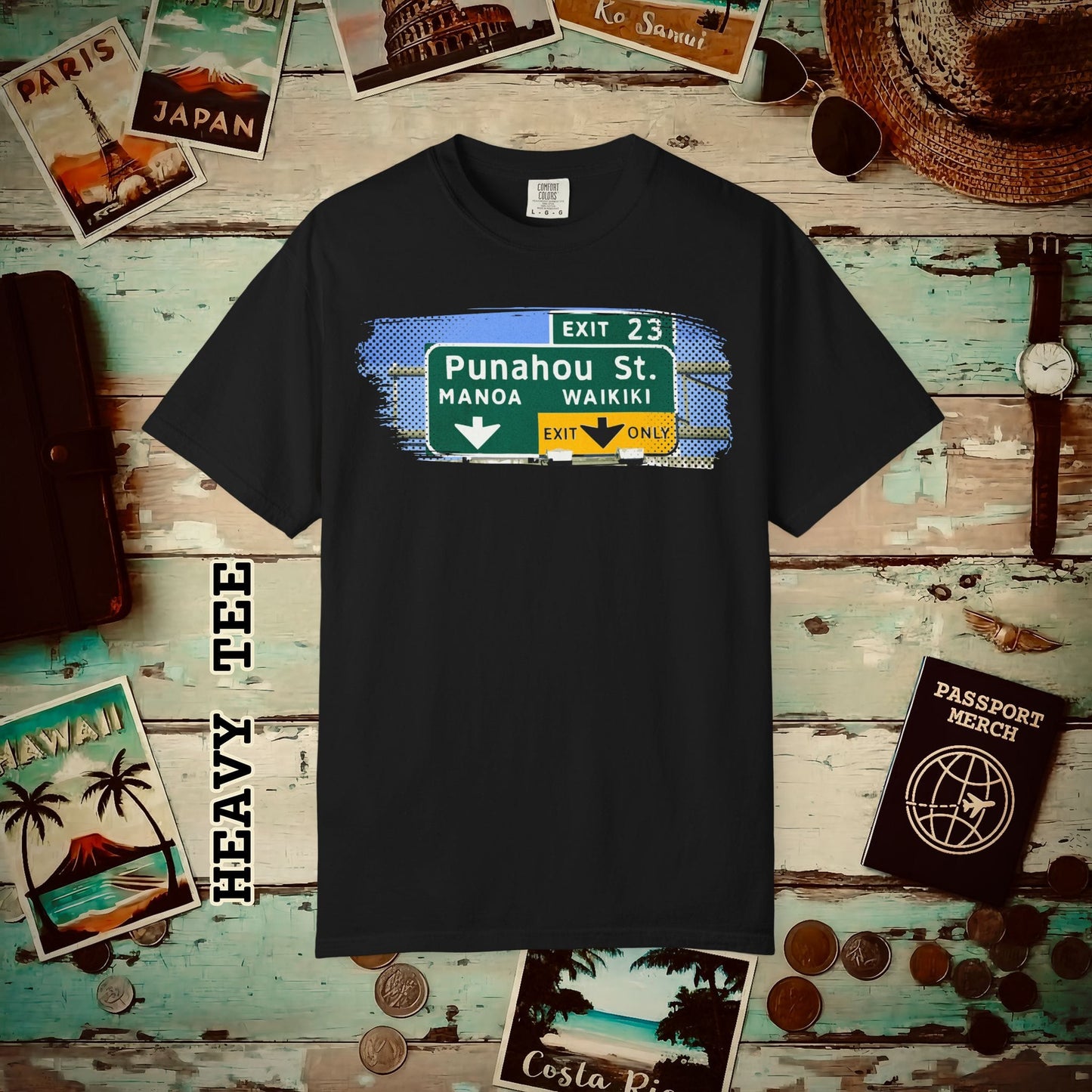 Signs of Wanderlust, Waikiki, Exit Only, Hawaii Heavy Tee
