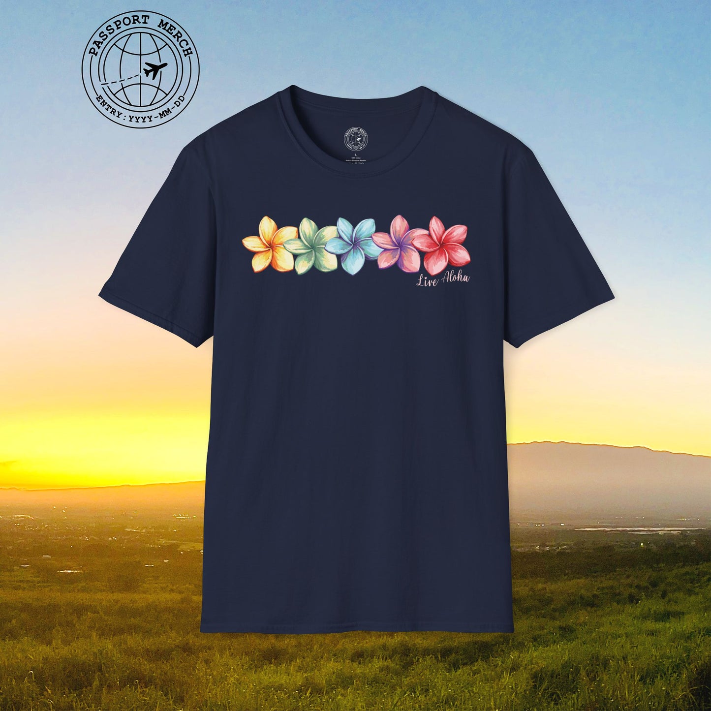 Five Vibrant Plumerias, Hawaii T-Shirt