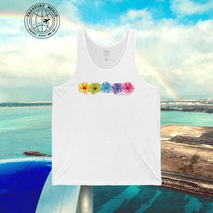 Five Vibrant Hibiscus, Hawaii Tank Top