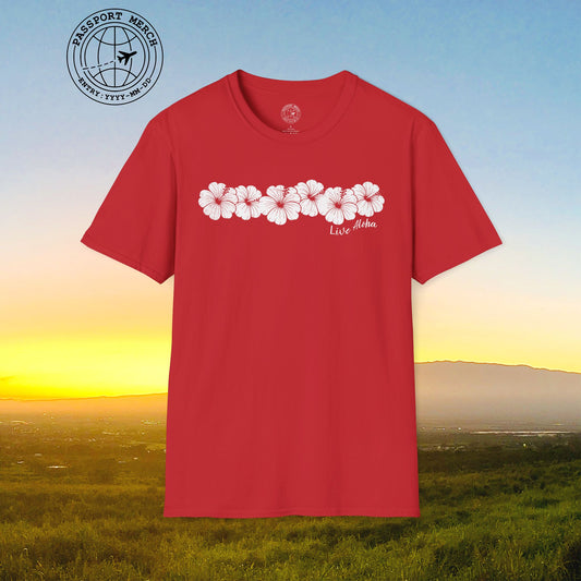 Live Aloha Monochrome Hibiscus, Hawaii T-Shirt
